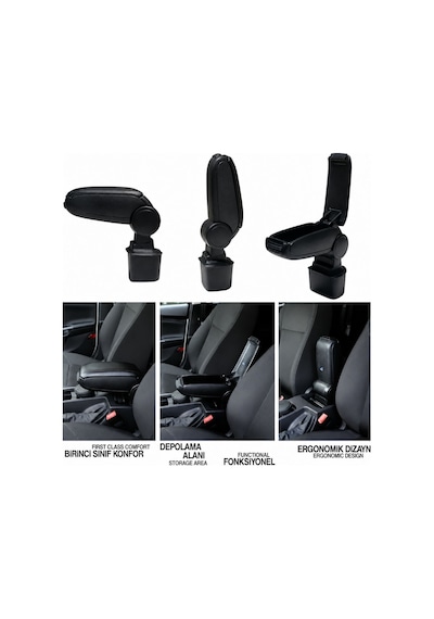 Ford Transit Courier Van Panelvan Ticari 2015 2016 2017 2018 2019 Uyumlu Araca Özel Kolçak Kol Dayama Orta Konsol