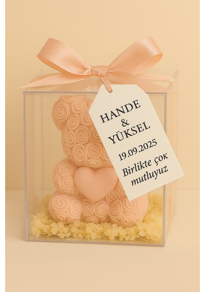 20'li Ayıcık Şeklinde Kokulu Mum Söz Nişan Baby Shower Hediyeliği Pembe
