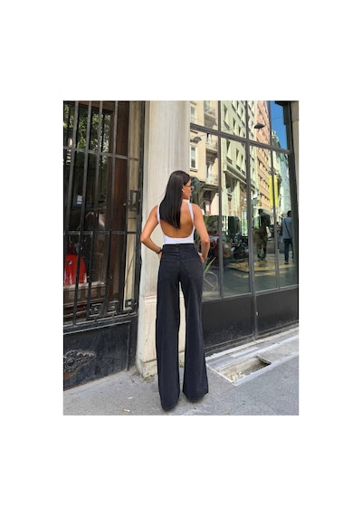 Zdnjeans Kadın Yüksek Bel Palazzo Jeans Pantolon Mavi