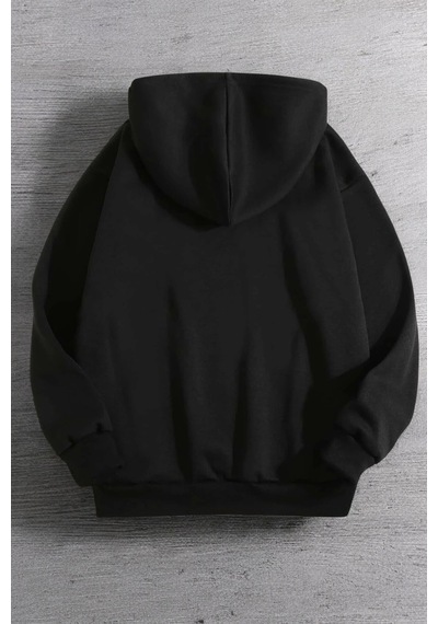 Special Agent Baskılı Oversize Sweatshirt Siyah
