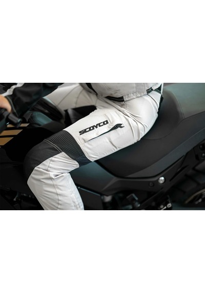Motoanl Motosiklet Kadın Pantolonu Korumalı 4 Mevsim Maxdura Kumaş Women Pantolonu Beyaz