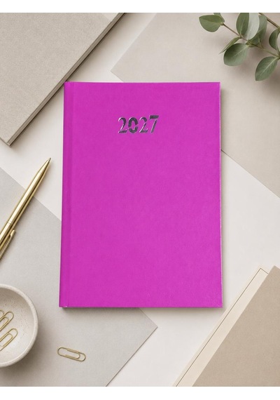 Ofisinn 2027 Cilt Bezli Sert Kapak 17x24 Cm Planlayıcı Günlük Ajanda Pembe