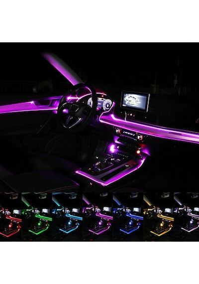RGB Araç Içi Atmosfer Ambiyans İp Neon Torpido Led 5 Metre USB Gi