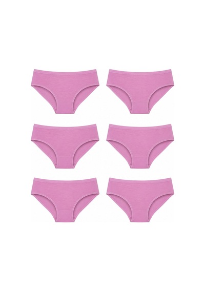 6Lı Kadın Bikini Külot Pamuklu Renkli Iç Çamaşırı Nefes Alan Doku