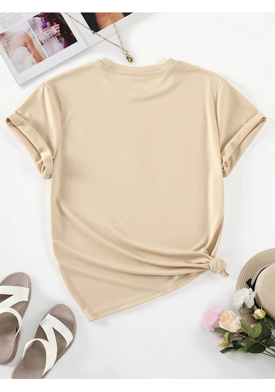 Uyguntarz Unisex Yaramaz Kediler Baskılı Tasarım Tshirt Bej