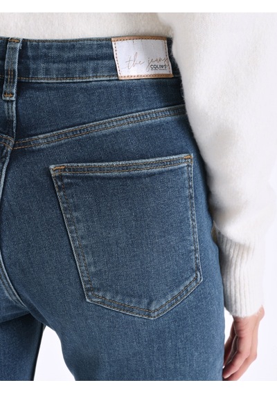 Colins 896 Maria Mom Fit Yüksek Bel Daralan Paça Mavi Kadın Pantolon Cl1066401 Mavi