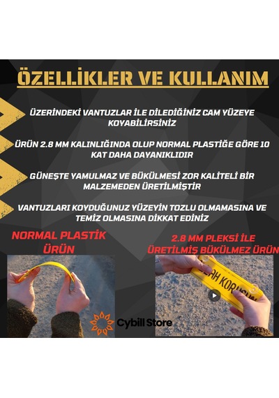 Kişiye Ve Aracınıza Özel 1 Adet Altın Yazılı Vantuzlu Dekor Pleks
