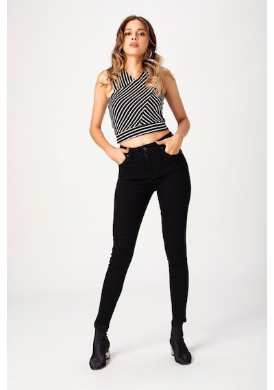 Kadın Siyah Dar Paça Jeans Siyah
