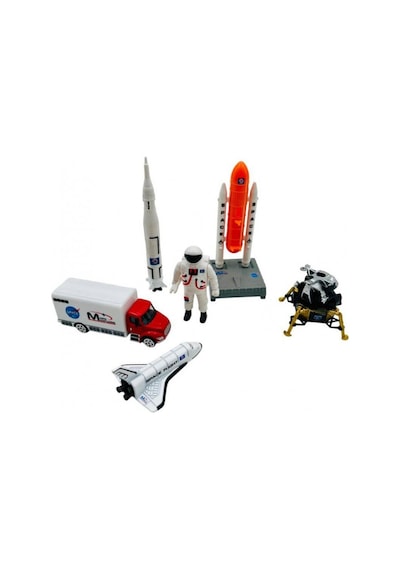 8 Parça Metal Uzay Araçları Seti Die-cast Astronot Uzay Mekiği Ve Roket Oyuncak 3+ Yaş Çok Renkli