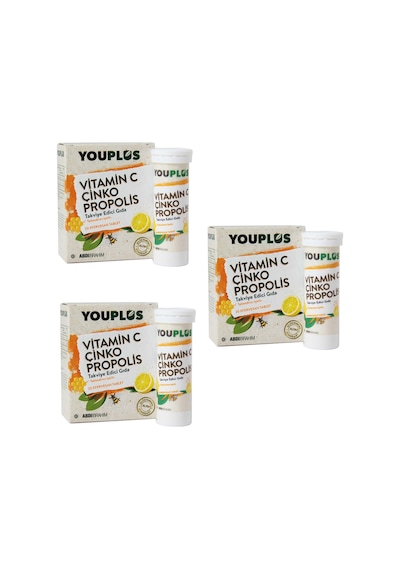 Youplus Vitamin C Çinko Propolis 20 Efervesan Tablet X 3 Adet