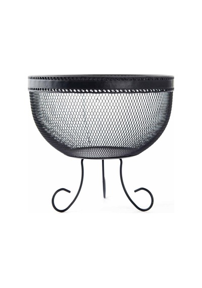 Angg Design Aleyna Ayaklı Metal Meyvelik - Siyah Renkli
