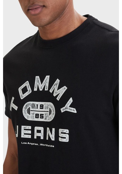 Tommy Jeans Erkek T Shirt Dm0dm22551 Bds Siyah