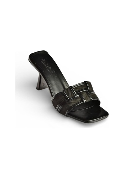 Fox Shoes Y820500209 Siyah İnce Topuklu Kadın Terlik Siyah