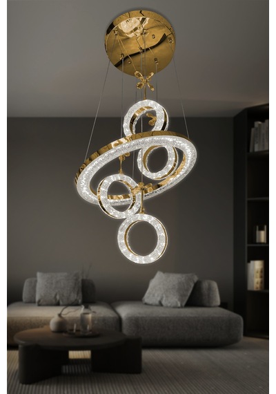 Lumina 4 Lü Modern Sarkıt Led Avize - Kumandasız / Gold Gold