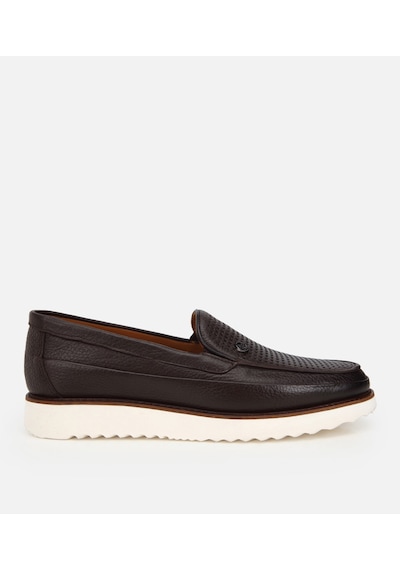 Hotiç Erkek Deri Siyah Delikli Hafif Tabanlı Klasik Loafer