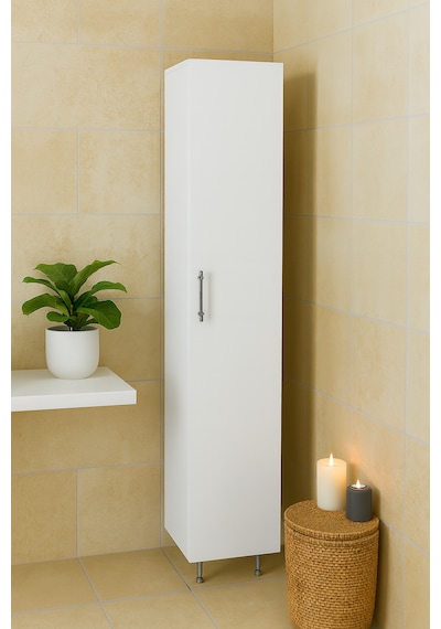 Stillmobilya 170x35cm Mdf Mutfak Banyo Çok Amaçlı Dolap Beyaz