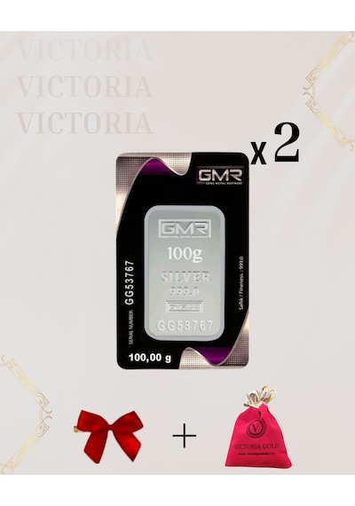 Vıctorıa Gold Sertifikalı 2 Adet 100 Gr Külçe Gümüş 999 Ayar