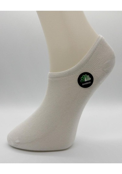 Socks Premium Bambu 6 Çift Beyaz Unisex Dikişsiz Görünmez Patik Sneaker Çorap Beyaz