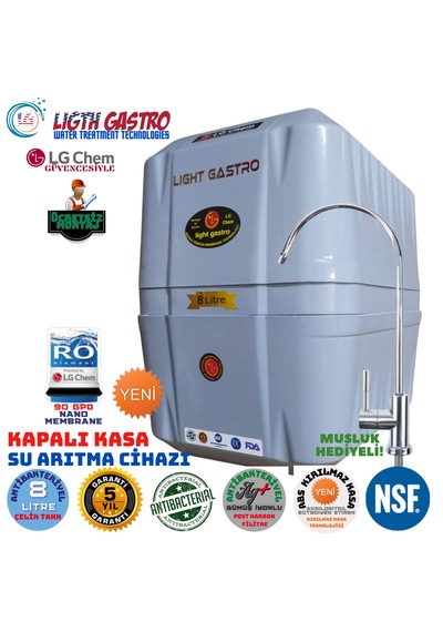 Light Gastro Gri Montaj Dahil 8 Lt 7 Fl14 Aşama Su Arıtma Cihazı