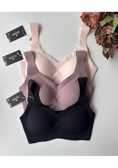 Carla Balensiz Dikişsiz Push-up Invisible Ice-silk Görünmez Süt Ten Rengi