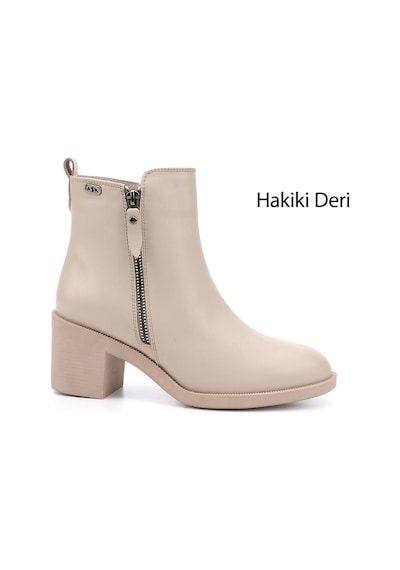 Gönderi(R) Gönderi R Kadın Bej Fermuarlı Kalın Topuklu Hakiki Deri Bot Gkzb13453427 Bej