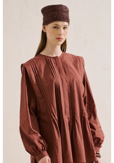 Manuka Fırfır Detaylı Dökümlü Tunik Bordo Ss26tnk00006-1030 No