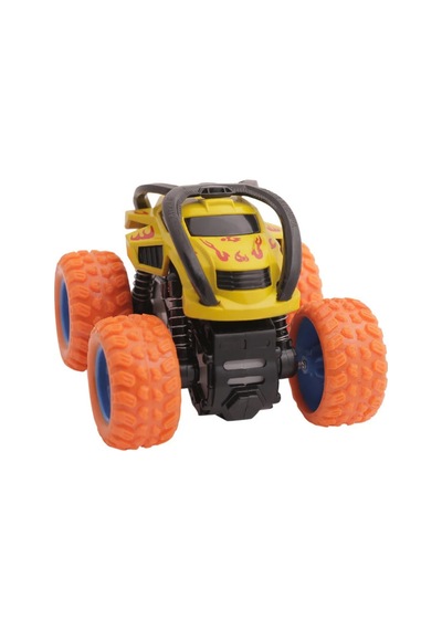 360 Derece Takla Atan Sürtmeli Canavar Kamyon - Darbeye Dayanıklı Monster Truck Oyuncak Araba Sarı Çok Renkli
