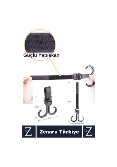 Premium Portatif Kolay Kullanım Poşet Taşıma Bisiklet Bebek Arabası Çok Amaçlı Taşıma Kancası 5 Adet Çok Renkli