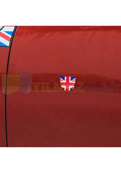 Mini Cooper Union Jk Rozet Yan Çamurluk Kelebek Cam Damla Silikon Etiket Oto Sticker 2 Adet