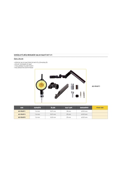 Fett 1,6mm Asimeto No 1 Genişletilmiş Mekanik Salgı Saati Set As-504813