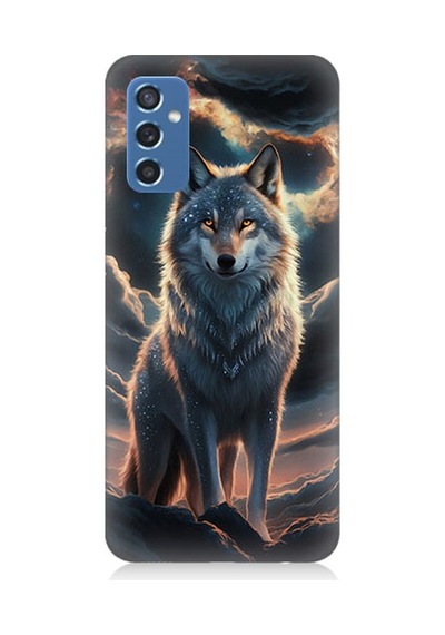 Samsung Galaxy M52 Uyumlu Kurt Ve Ay Desenli Silikon Kılıf