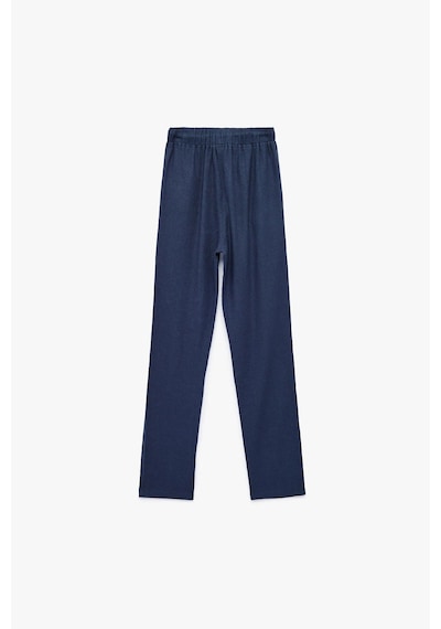 Koton Çocuk Keten Ve Viskon Karışımlı Beli Bağcıklı Basic Pantolon Lacivert