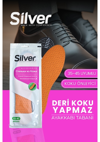 Silver Deri Koku Yapmaz Kesilebilir Ayakkabı Tabanlığı Gözenekli Tabanlık 35-45