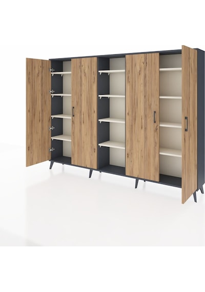 Arges Dolap 12 Raflı 4 Kapaklı 220x30x163 Antrasit-çam/aytaşı Atlas Çam/aytası - Antrasıt Arges Dolap 12 Raflı 4 Kapaklı 220x30x163 Antrasit-çam/aytaşı Atlas Çam/aytası - Antrasıt