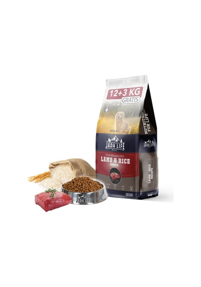 Jadawa Jada Life Kuzu Etli ve Pirinçli Yetişkin Köpek Maması 12 KG + 3 KG