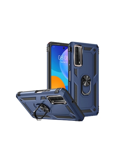 Cosmotex Newface Huawei P Smart 2021 Kılıf Sofya Yüzüklü Silikon Kapak - Lacivert