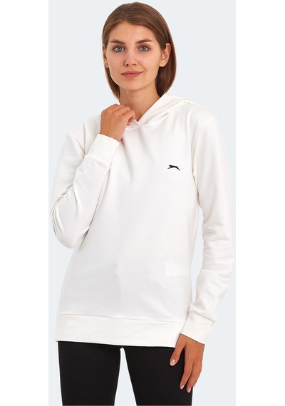 Slazenger KATHY IN Kadın Kapüşonlu Ekru Sweatshirt