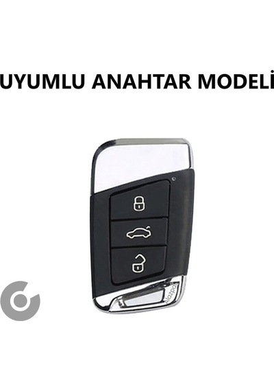 Volkswagen Passat Golf Arteon Tiguan Parlak Tpu Anahtar Kılıfı Mavi - Sustasız