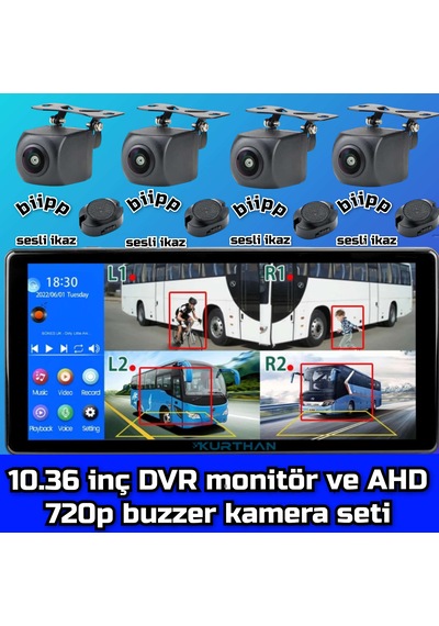 Dokunmatik Dvr Monitör Ve 4 Adet Ahd 720p Nesne Tanımalı Kamera