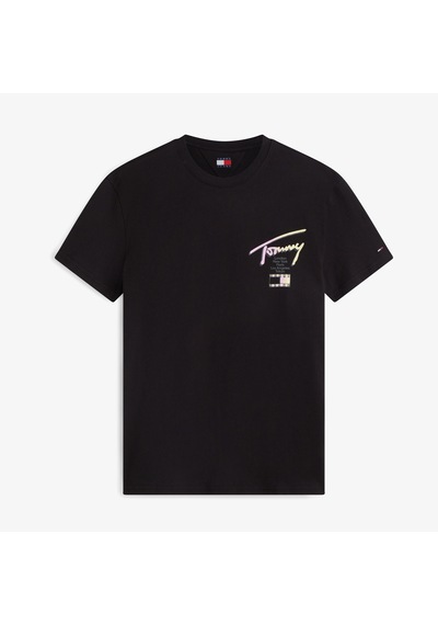 Tommy Hilfiger Regular City Sign Erkek Siyah T-shirt Dm0dm23253 Çok Renkli