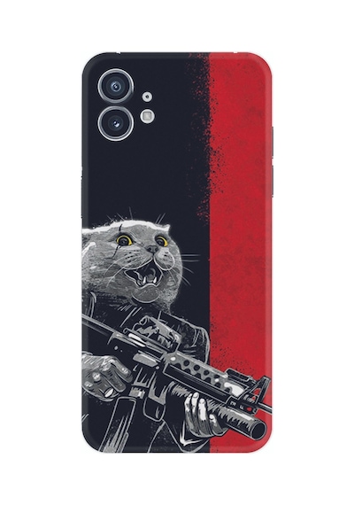 Nothing Phone 2 Kılıf Silikon Desen Özel Seri Çılgın Kedi 1674