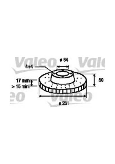 VALEO 186505 Fren Diski Ön Justy 95-03 / Alto 95- Swift Sf310 90- Havalı 231Mm