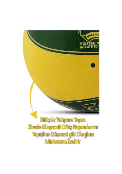 Telvesse Voleybol Topu Pompalı Dahil Set Kauçuk Beta Dikişsiz Yekpare Üretim Yeşil Açık Gri