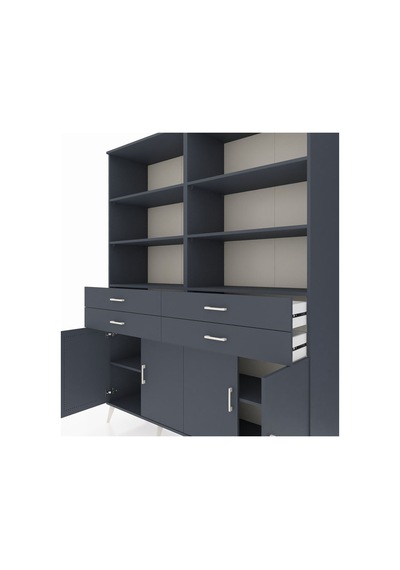 Hyperion Gardrop 8 Raflı 4 Çekmeceli 4 Kapaklı 176x44x221 Antrasit-antrasit Antrasit Hyperion Gardrop 8 Raflı 4 Çekmeceli 4 Kapaklı 176x44x221 Antrasit-antrasit Antrasit