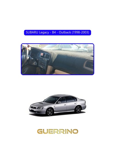 Subaru Legacy / B4 / Outback 1998-2003 Torpido Koruma Halısı Mavi Kenar