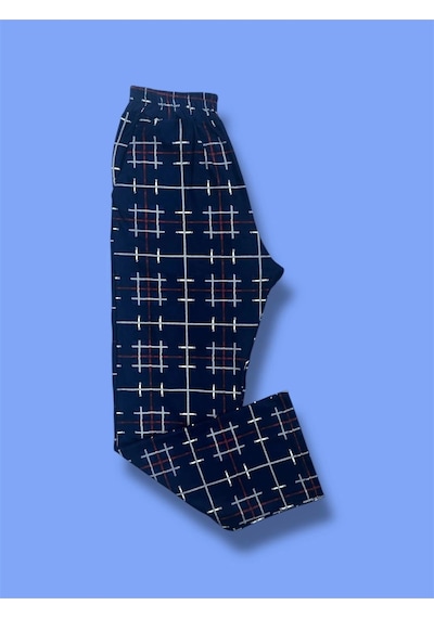 Erdenay Tekstil Cepli Ipeksi Dokulu Süet Pijama Alt Unisex Lacivert