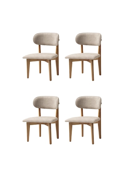 Nergis Sandalye Ahşap Gürgen 4 Lü Set Cafe,restaurant,mutfak,salon,yemek Odası Sandalyesi Naturel
