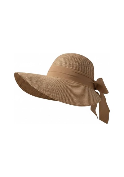 Gigi Luxe Kadın Hasır Fiyonklu Premium Laura Şapka Camel Camel