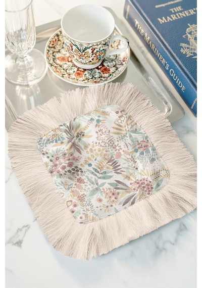 Pastel Çiçekli Saçaklı Sunum Servis Altlığı Mendil - Zarif Bohem Vintage Pembe Krem Sunumluk Peçete Metalik Orman Pembe Pastel Çiçekli Saçaklı Sunum Servis Altlığı Mendil - Zarif Bohem Vintage Pembe Krem Sunumluk Peçete Metalik Orman Pembe