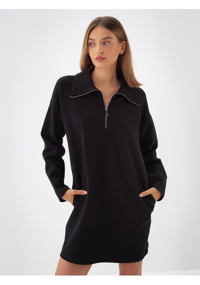 Xint Siyah Oversize Pamuklu Elbise 286227